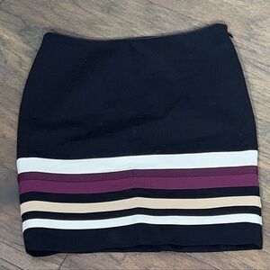 WHITE HOUSE BLACK MARKET Striped Mini Skirt Size 2 NWOT